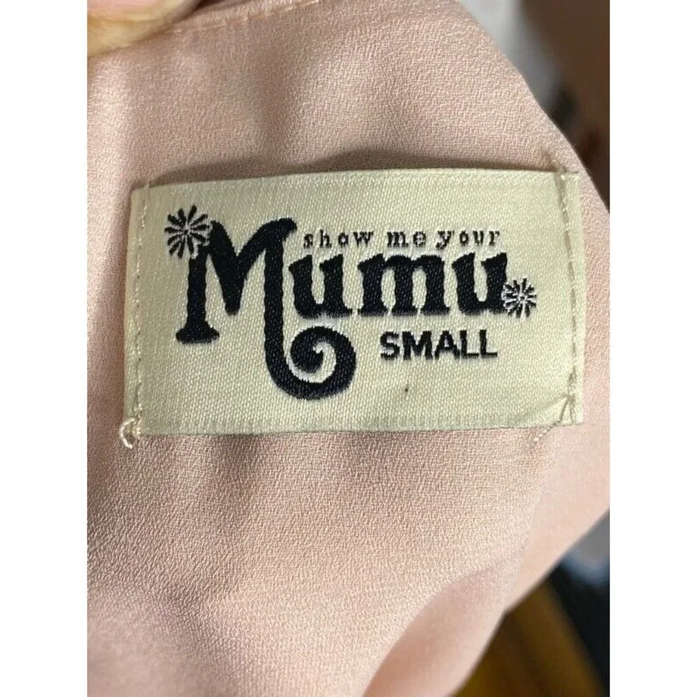 Show Me Your Mumu Womens King Crop Top Pink Crew Neck Keyhole Back Layered S New